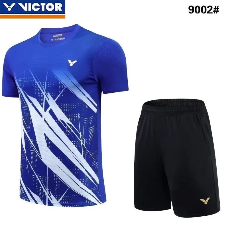VICTOR New Badminton Jersey Men's and Women's Short-sleeved Quick-drying Running Breathable Competition Sports Suit