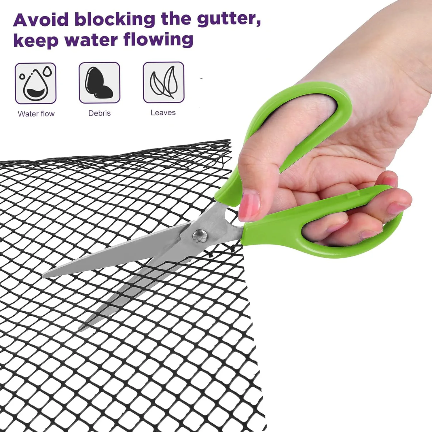Gutter Guard Mesh Plastic Roll Garden Drainage Protector Leaf Debris Blocker Preventing Clogged Drains with 10 Clip Fixed gutter guard mesh