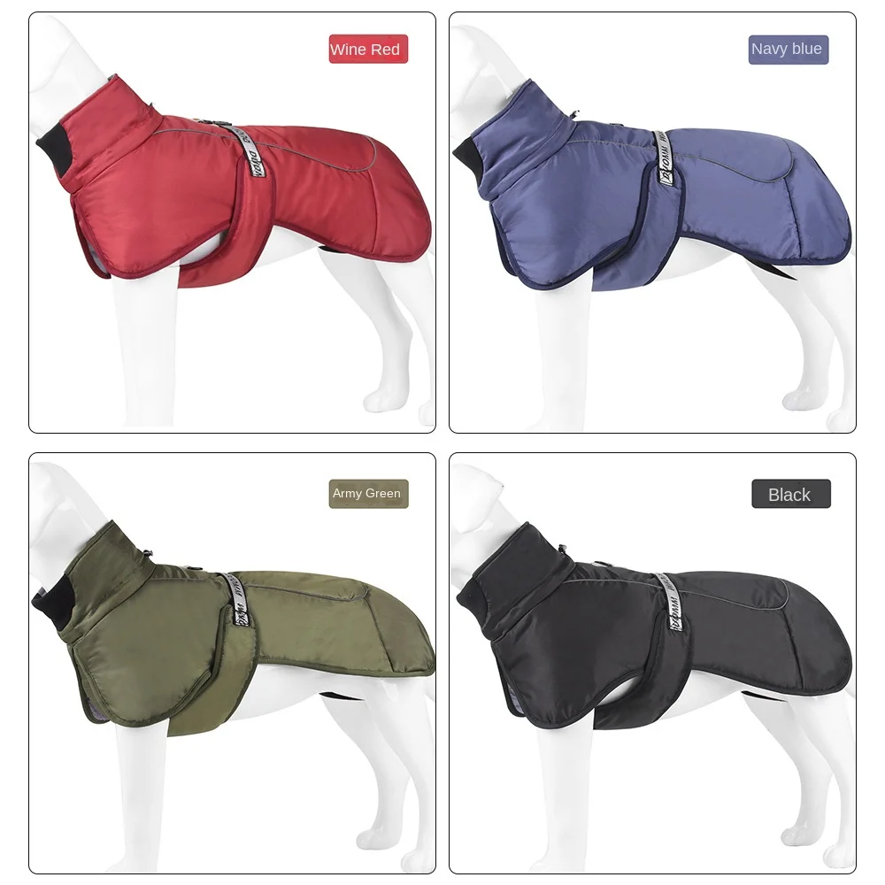 Autumn And Winter Dog Dog Clothes Thickened Warm Large Clothes Reflective Large Cotton-padded Pet