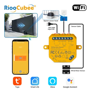 Modulo Interruttore RiooCubee Tuya Smart Life per Cancello Scorrevole, Sistema di Protezione Remota con Controllo Vocale per Google Home e Alexa