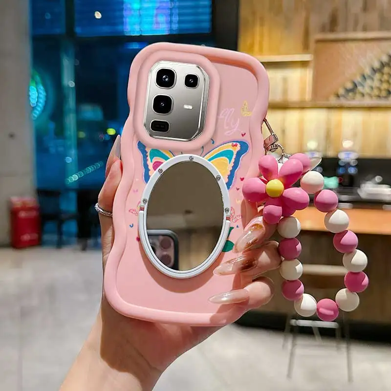 Cartoon Butterfly Phone Case Set with Lanyard and Stand - 3-Piece Collection
