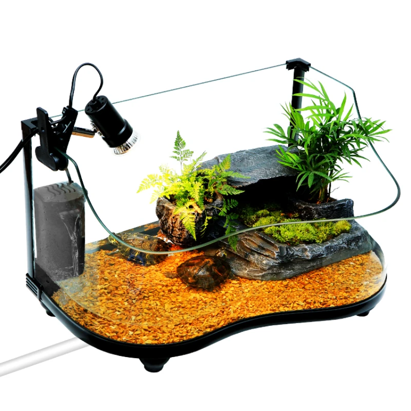 

Provided with Balcony Feeding Box Villa Landscaping Turtle Special Large Glass Ecological Pot Amphibious Amphibious Tank