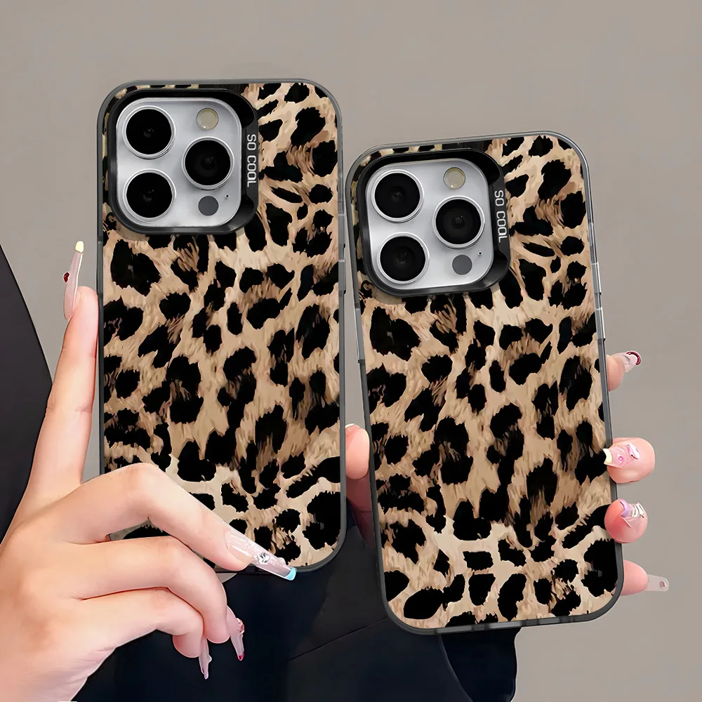 Leopard Print Hard Matte Phone Case - Stylish and Durable Cover