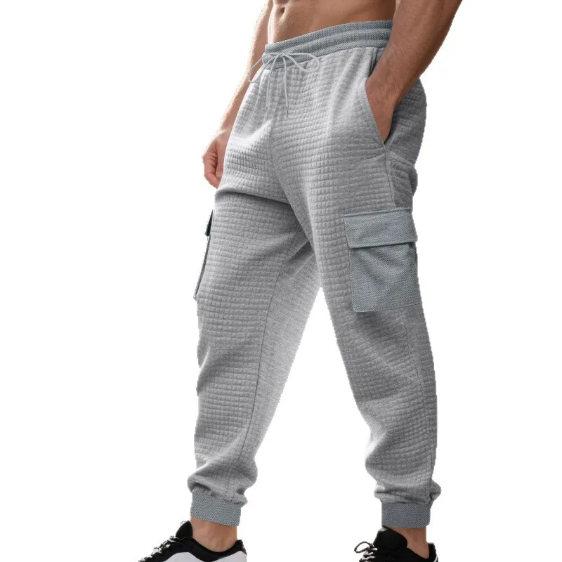 Men Elastic Waist Cargo Pants Casual Sweatpants