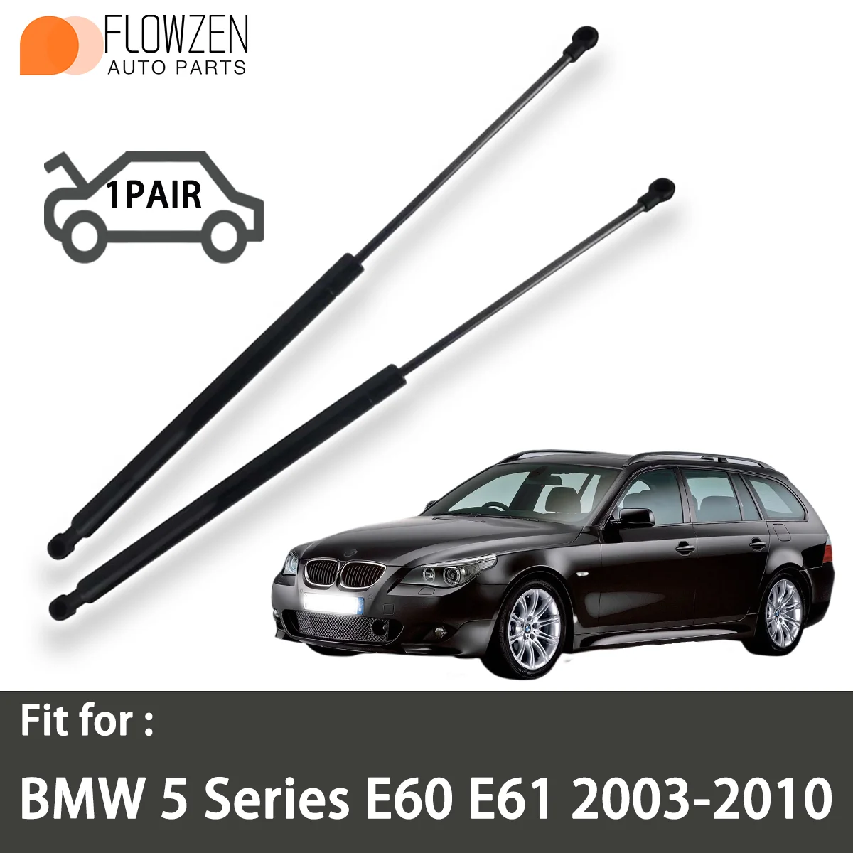 Front Struts Support Bar BMW 5 Series OE 51237008745 Hood Lift Support Gas Springs Bonnet Rod E60 E61 2003-2010