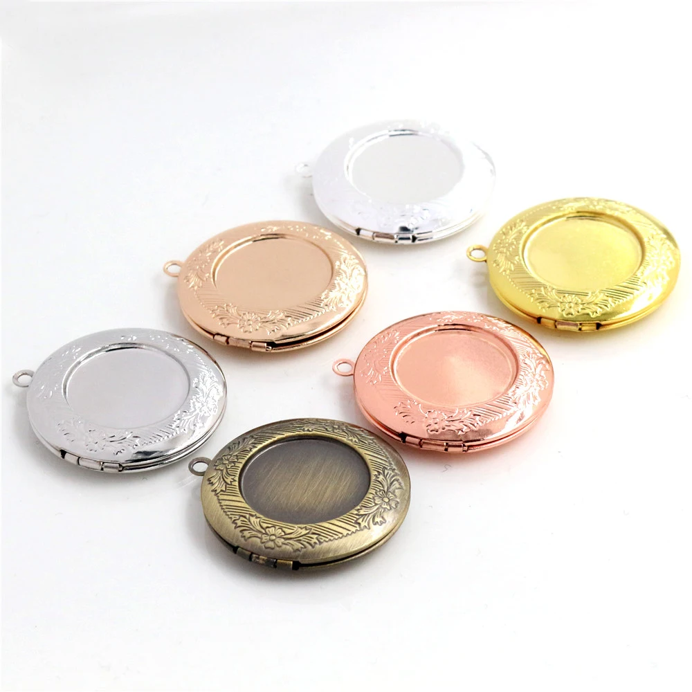 Set of 2 Photo Locket Pendants for DIY Necklace Crafting