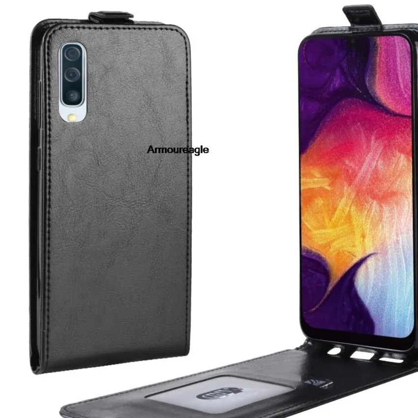 Per Samsung Galaxy A50 Custodia Flip Pu Leather Up And Down Custodia Protettiva Per Telefono Su A50 A 50 A505 A505F Cover Posteriore Shield