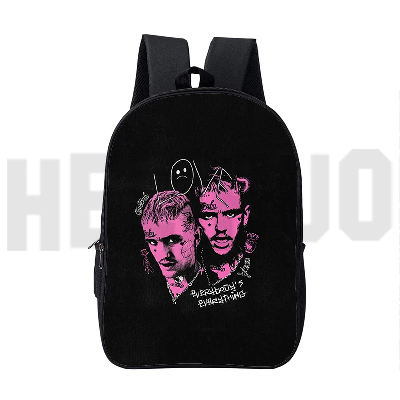 

Trendy Mochila 3D Print Anime Rapper Lil Peep Backpacks Men Large Hip Hop Lil Peep Back Pack 16 Inch Zipper School Bag Children