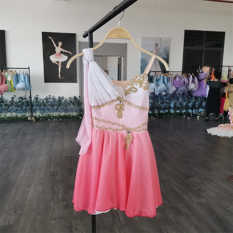 

Cheap Fashion Custom Size Custom Color Kids Girls Women Adult Ballet Performance Wear Cupid Chiffon Red Pink Lyrical Dance Dress