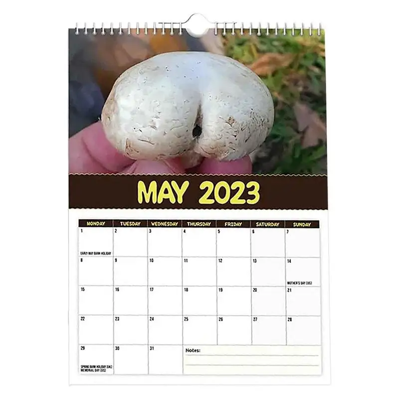 

Hanging Calendar 2023 Mushroom Wall Calendar Easy-tear-off Hanging Wall Calendar With Monthly Views And Plans For Home Or Office