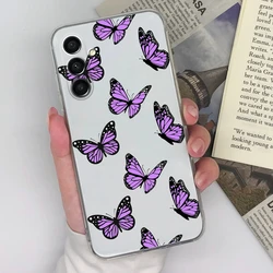 Love Heart Butterfly Soft Silicone TPU Transparent Camera Protection Phone Case - Galaxy A15 5G (U13)