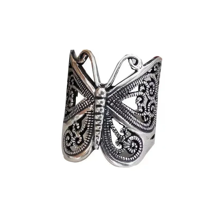 

Hollow Vintage Butterfly Ring Vintage Sculpture Butterfly Ring Handicraft