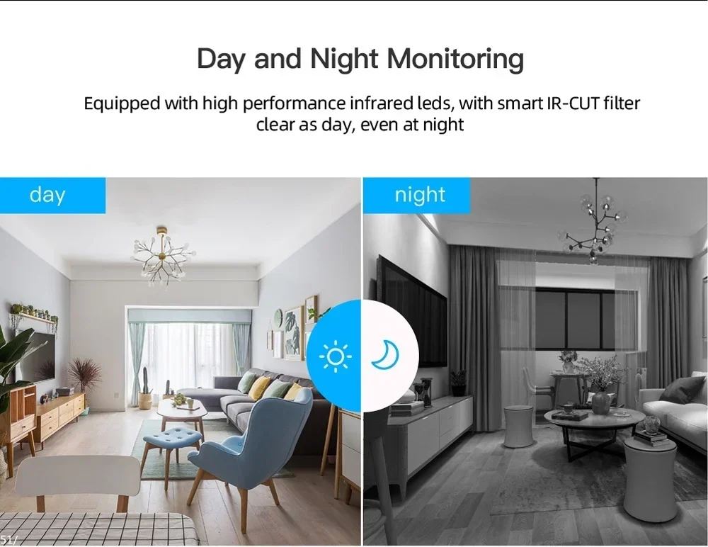 Description Picture 4 of itemMini 1080P HD Wifi Camera Battery Operated Small Wireless Cam 360 Degree Horizontal Rotation Security Mobile Fhone Monitoring