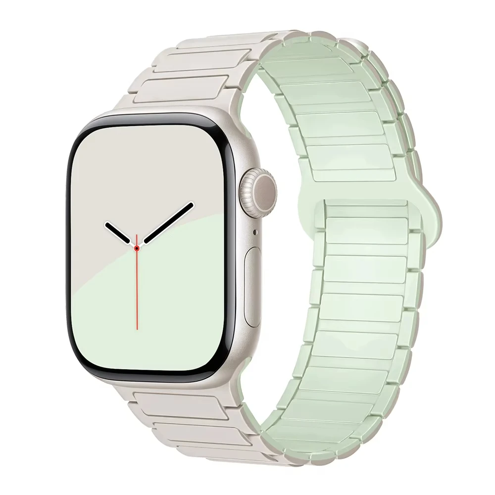 ตัวเลือกสินค้า สายซิลิโคนแม่เหล็ก iWatch 40-49 มม. ปรับได้ ใส่สบาย ทนทาน