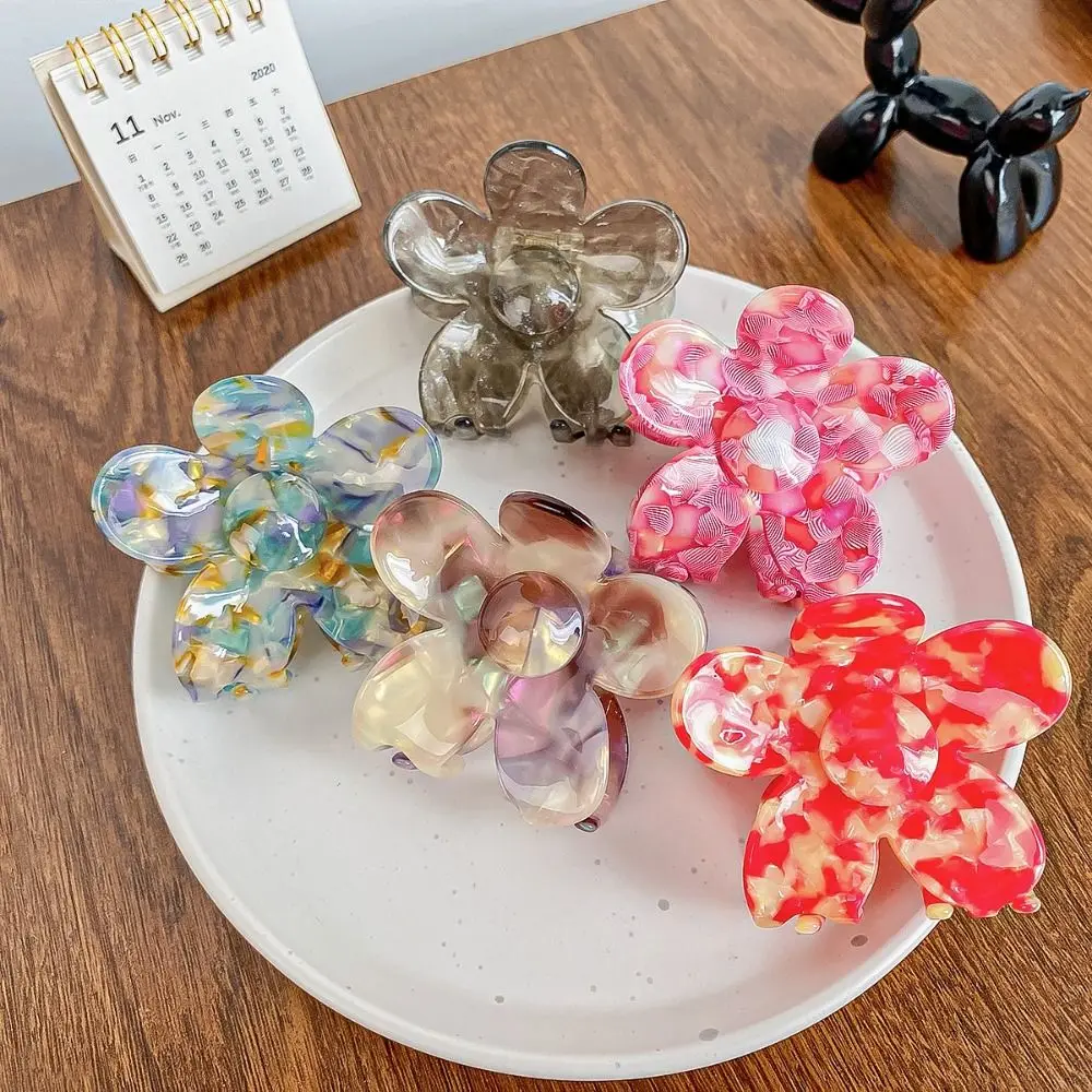 Multicolor Acetic Acid Hair Claw Hair Clip Small Size Flower Hair Crab Clip Korean Style Hair Accessories Geometry Shark Clip tankinis american flag tie dye hollow out halter tankini set in multicolor size l m s xl