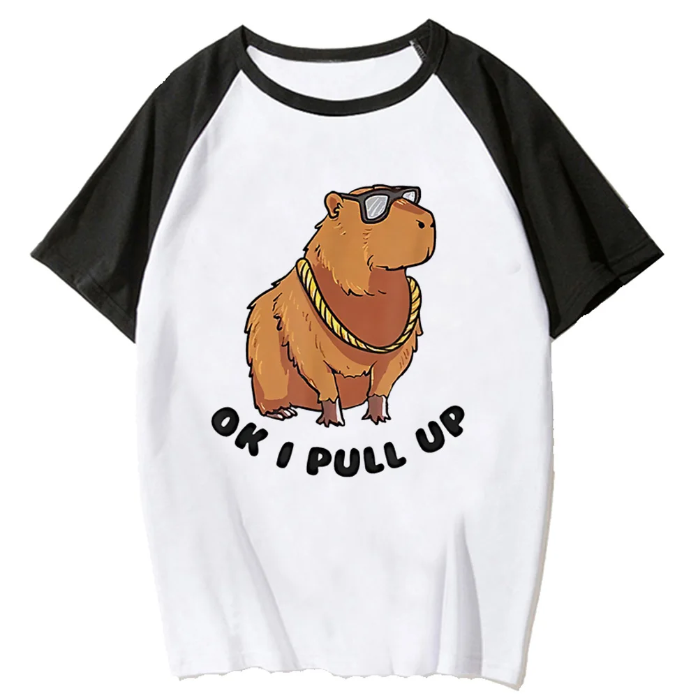

Capybara tshirt women comic streetwear manga t shirt female Japanese graphic designer clothing