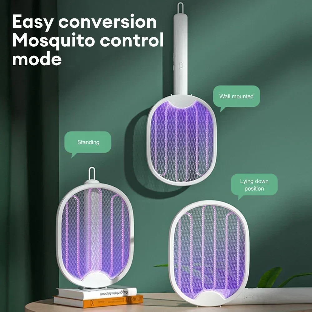 Description Picture 4 of itemFoldable Electric Mosquito Killer USB Rechargeable Fly Trap Mosquito Swatter Racket Insect Killer With UV Light Bug Zapper 3500V