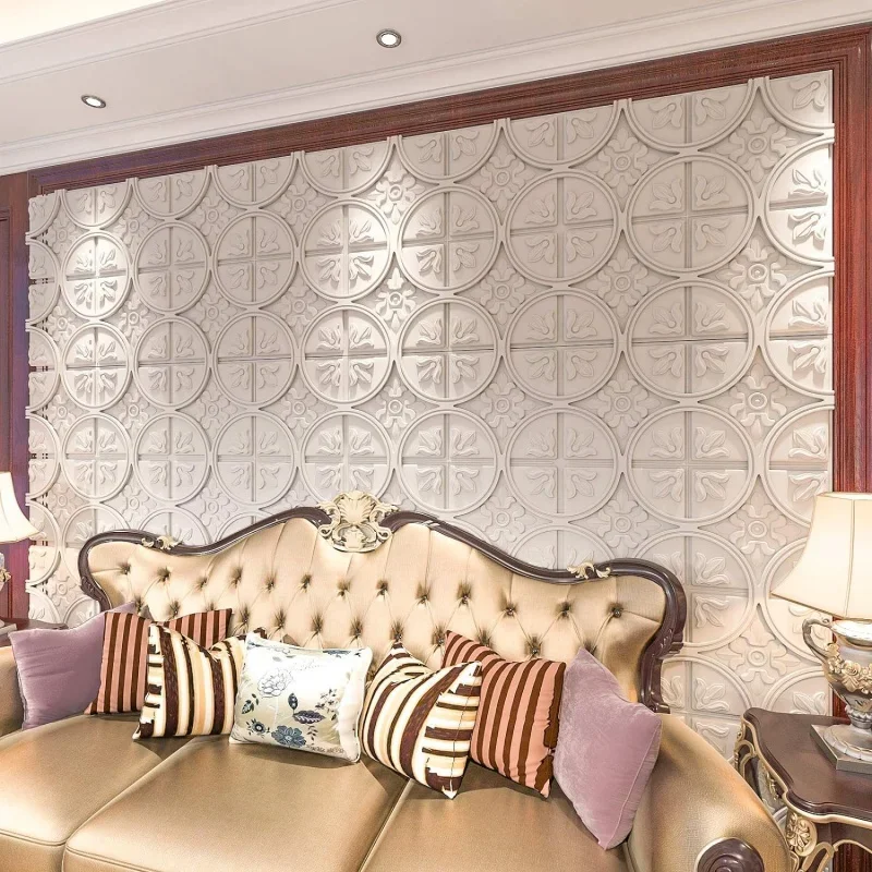 Drop Ceiling Tiles 2x2, Glue-up Ceiling Panel, Fancy Classic Style in White