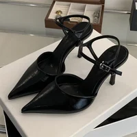 Eilyken Fashion Buckle Strap Women Pumps Sexy Pointed Toe Thin High Heels Slingbacks Sandals Fashion Wedding Party Mule Shoes - Image 4