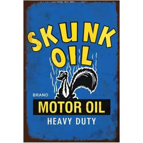 Skunk Oil Metal Tin Sign Retro Motor Oil Man Cave Wall Art Decor ...