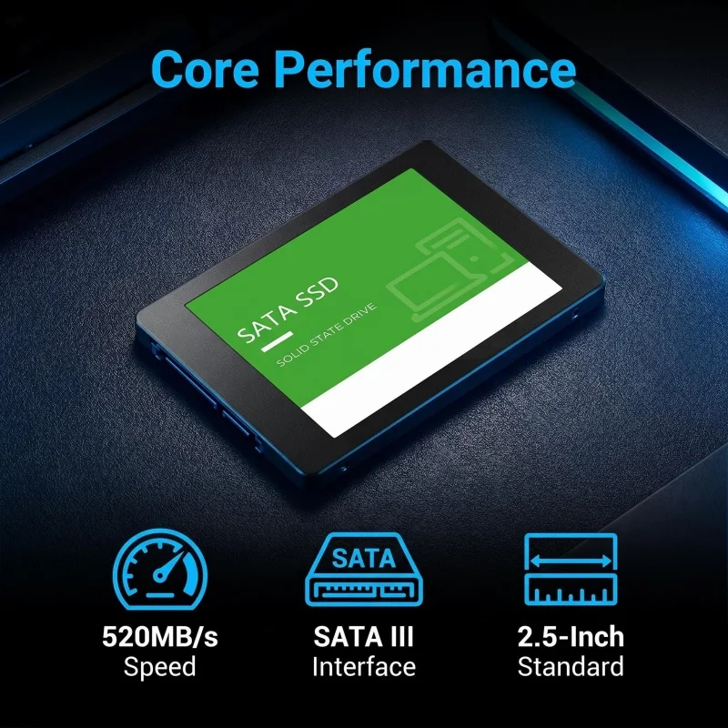 SATA III 2.5인치 내장형 노트북 SSD 하드 드라이브 - PC 및 노트북 저장용량 업그레이드 128GB 240GB 480GB 512GB 고속 옵티