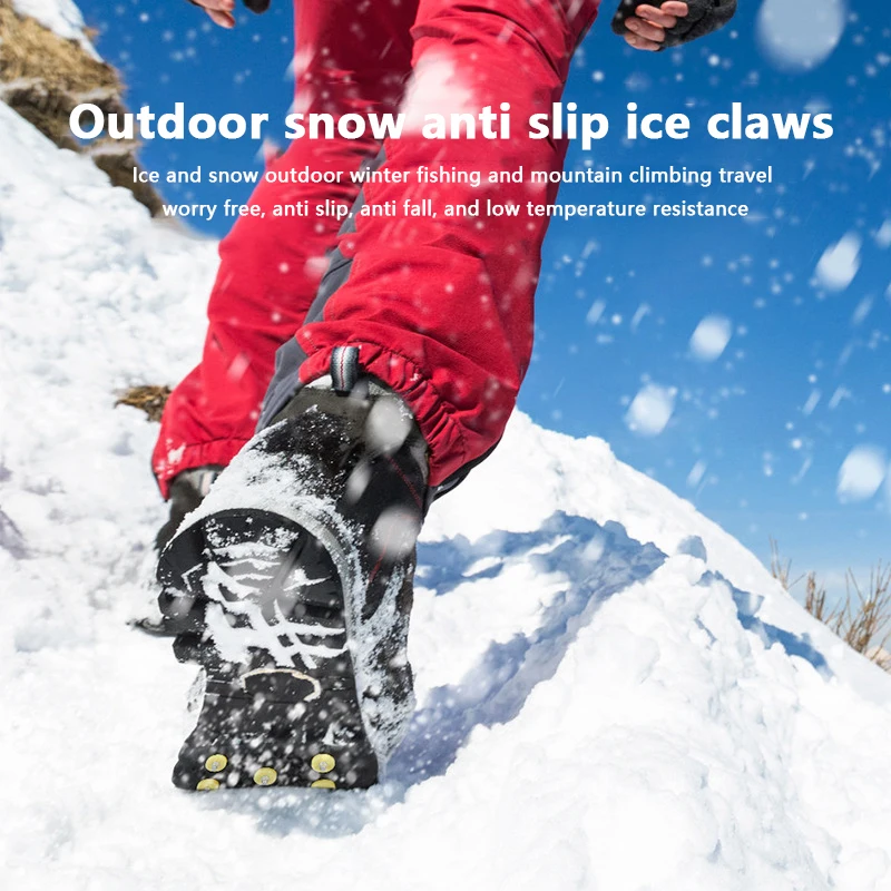 

2023 New 5-Stud Climbing Crampons Anti Slip Snow Claw Shoe Covers Unisex Boots Snow Cleats Walking Hiking Accessories 2023