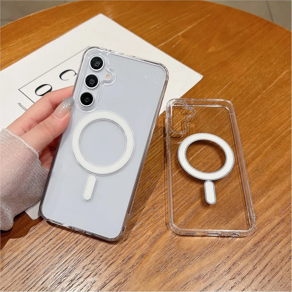 Clear Magnetic Wireless Charging Case - Sleek and Universal Design
