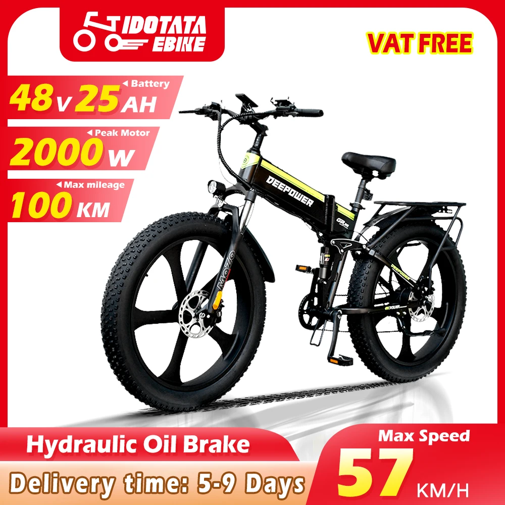 

IDOTATA Electric Bike 2000W 48V 25Ah Mountain EBike 26Inch Adult Snow Electric Bike 7 Speed Cycling Bicycle 4.0 Fat Tire E bike