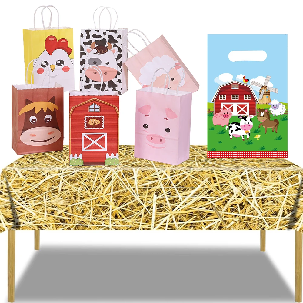 Farm Animal Bags Party Favor Bags with Handles Farm Themed Birthday ...