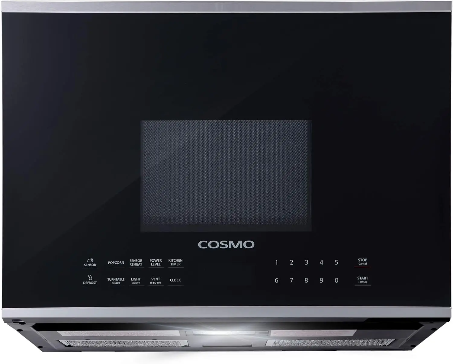 

COSMO COS-2413ORM1SS Over the Range Microwave Oven with Vent Fan, 1.34 cu. ft. Capacity, 1000W, 24 inch, Black / Stainless Steel