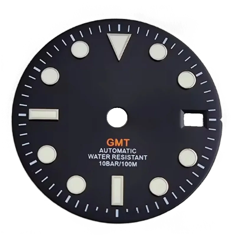 28.5mm GMT Watch Dial Watch Face Fit For NH Movement 34 35 36 movement right Night Glow Accessories Single Calendar