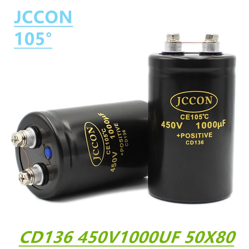 JC bolt electrolytic capacitor 450V1000UF 50X80mm CD136 variable frequency screw capacitor CE105 ℃ original brand new