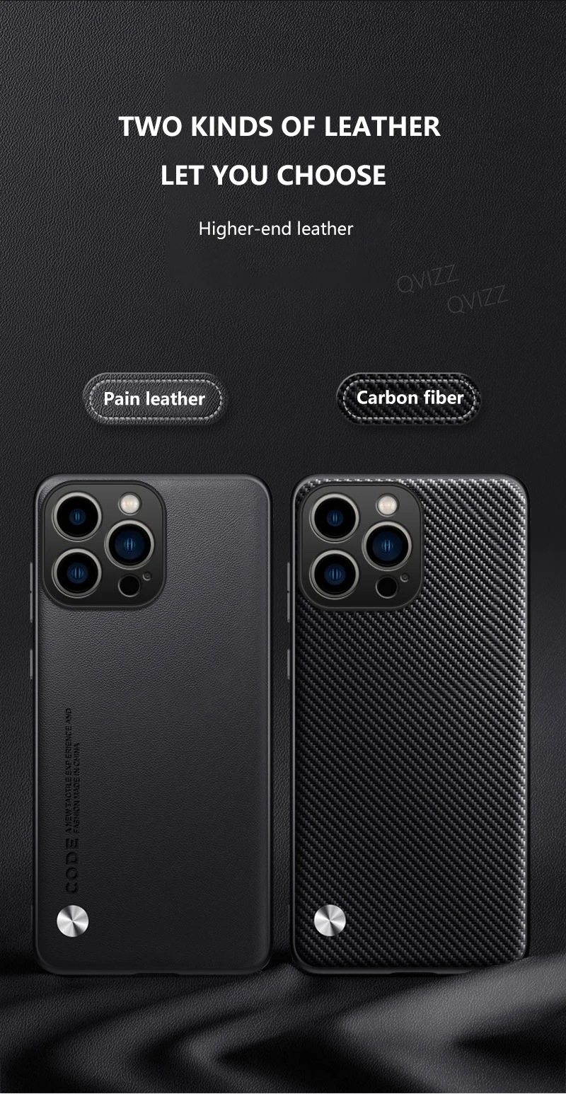 Étui en cuir pour iPhone 16 15 14 Pro Max Plus 13 12 11 Pro Max XS XR 8 7 Plus SE2 2022 Housse de téléphone rigide en silicone et fibre de carbone_voghion.com