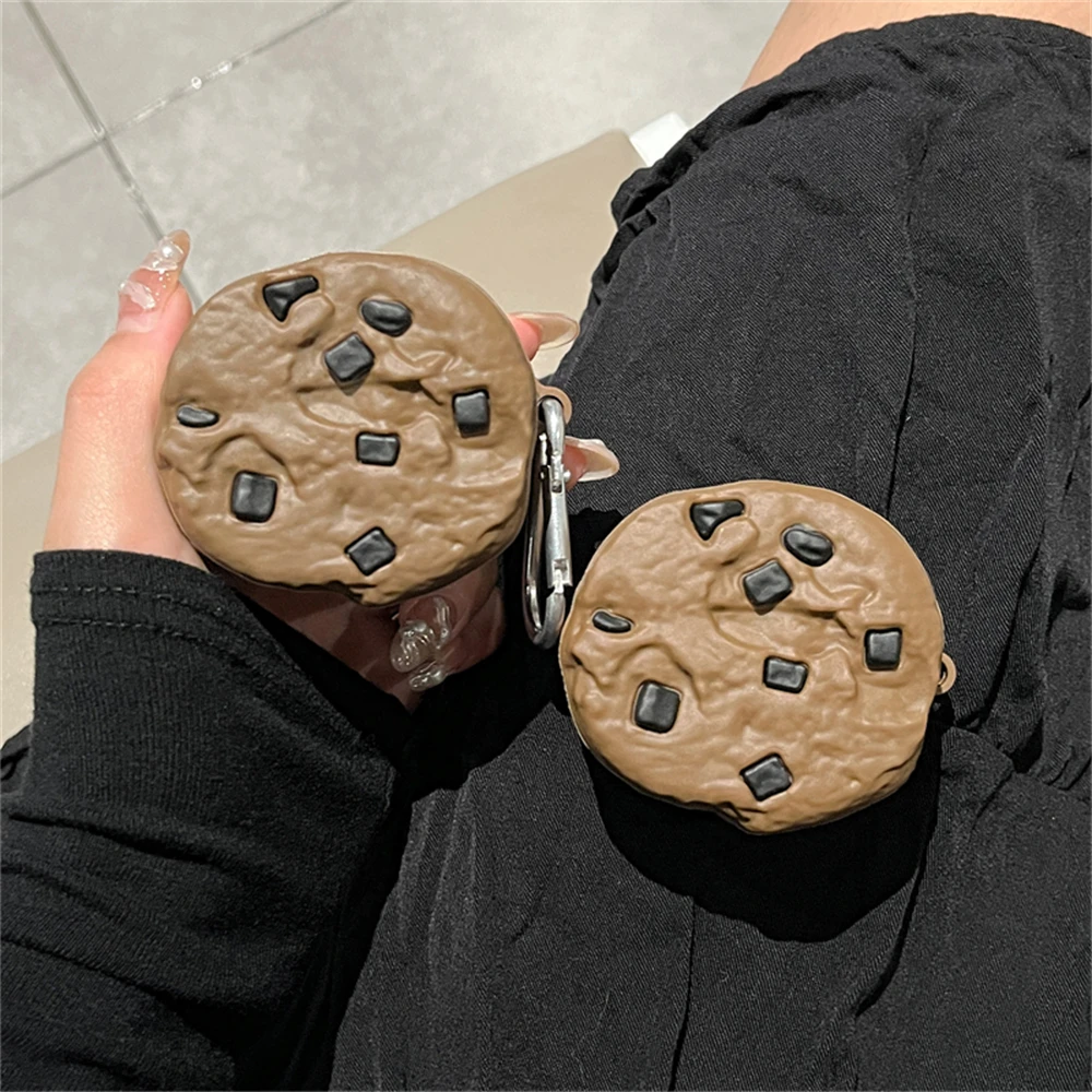 Cute Cartoon 3D Chocolate Chip Cookies Custodia Per Cuffie Per Samsung Galaxy Buds 2 Pro Con Custodia Anti-Caduta In Silicone Ad Anello Per Bud 2