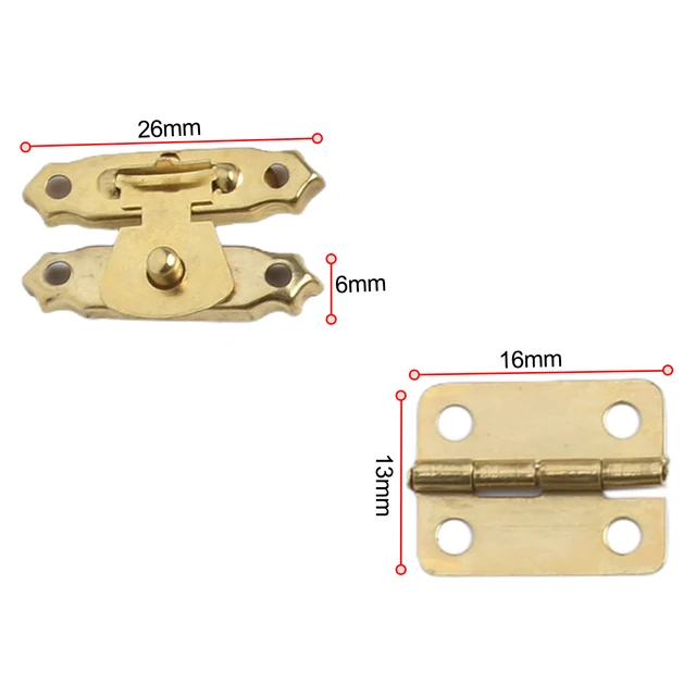15pcs Cabinet Hinge And Hasp Latch For Cabinet Furniture Hinges Mounting Tool Decorative Jewelry Wooden Box Fixing Hardware 3