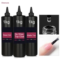 Eleanuos Wholesale 1kg No Wipe Top Coat Super Quality Soak Off UV LED Rubber Base Refill Matte Top Professional Nail Salon Use 1