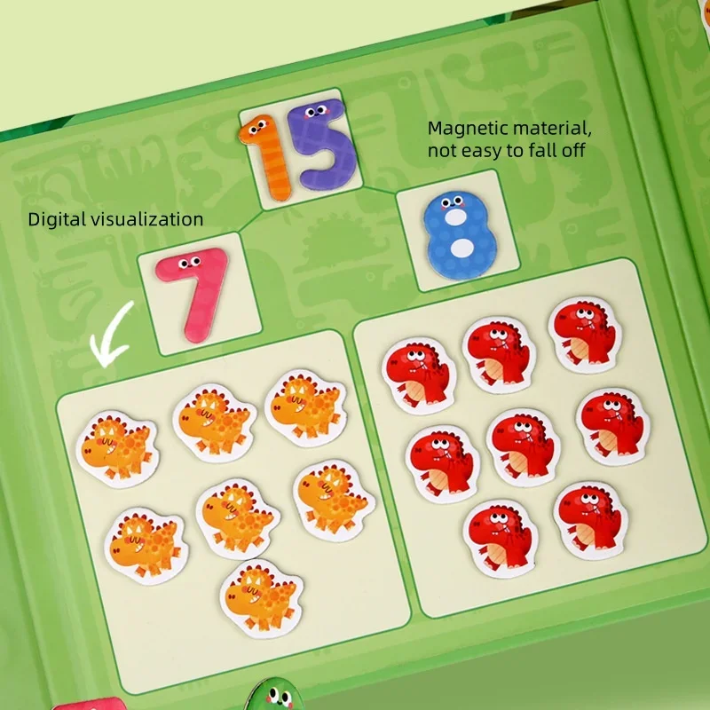 Magnetic math addition and subtraction teaching aids for children, digital decomposition training, math toy,early education