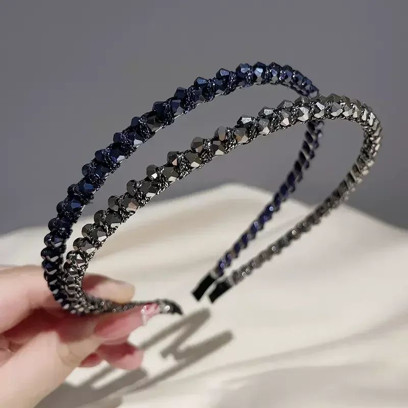 Fashion Crystal Bezel Headwear Women Headband Girls Vintage Hair Bands Hairband Hoop for Wedding Party Hair Accessories