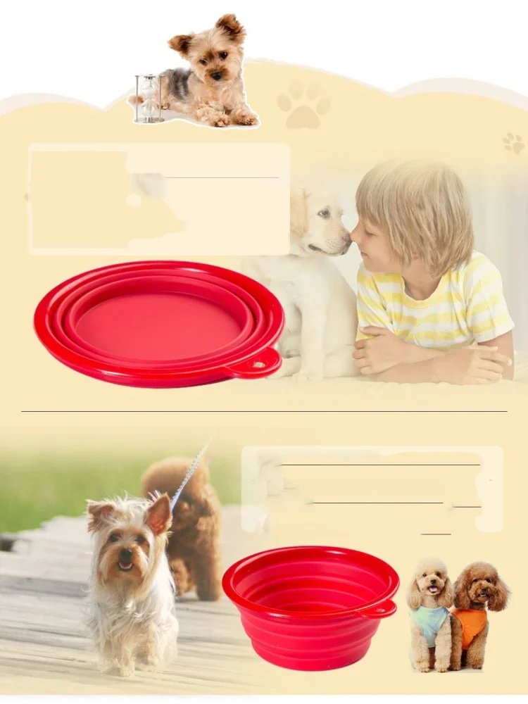 Collapsible Dog Bowls Portable Travel Dog Food Dish Water Bowl with Lid and Carabiner Pet Food Container for Indoor Outdoor 6
