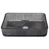 อ่างล้างหน้าแบบวางบนเคาน์เตอร์ อ่างล้างหน้าในบ้าน อ่างล้างหน้าห้องน้ำ กระจกคริสตัลใสสไตล์ฝรั่งเศส อ่างล้างหน้าห้องน้ำ 5