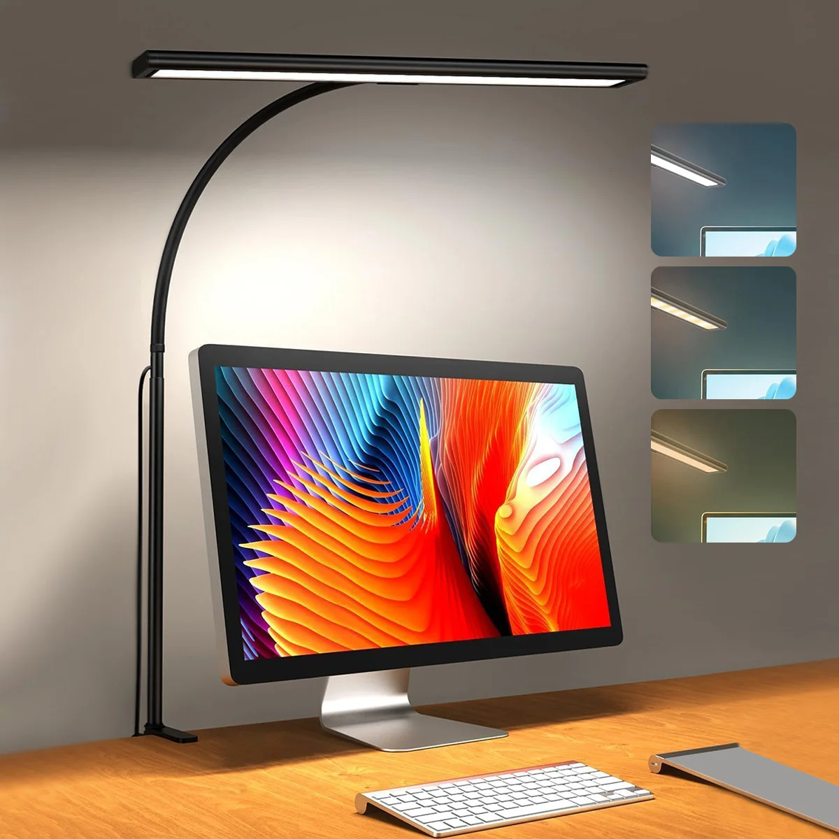 Led Desk Lamp for Office Home Bright Double Head Desk Light with Clamp Architect Task Lamp Dimming Adjustable Flexible Gooseneck