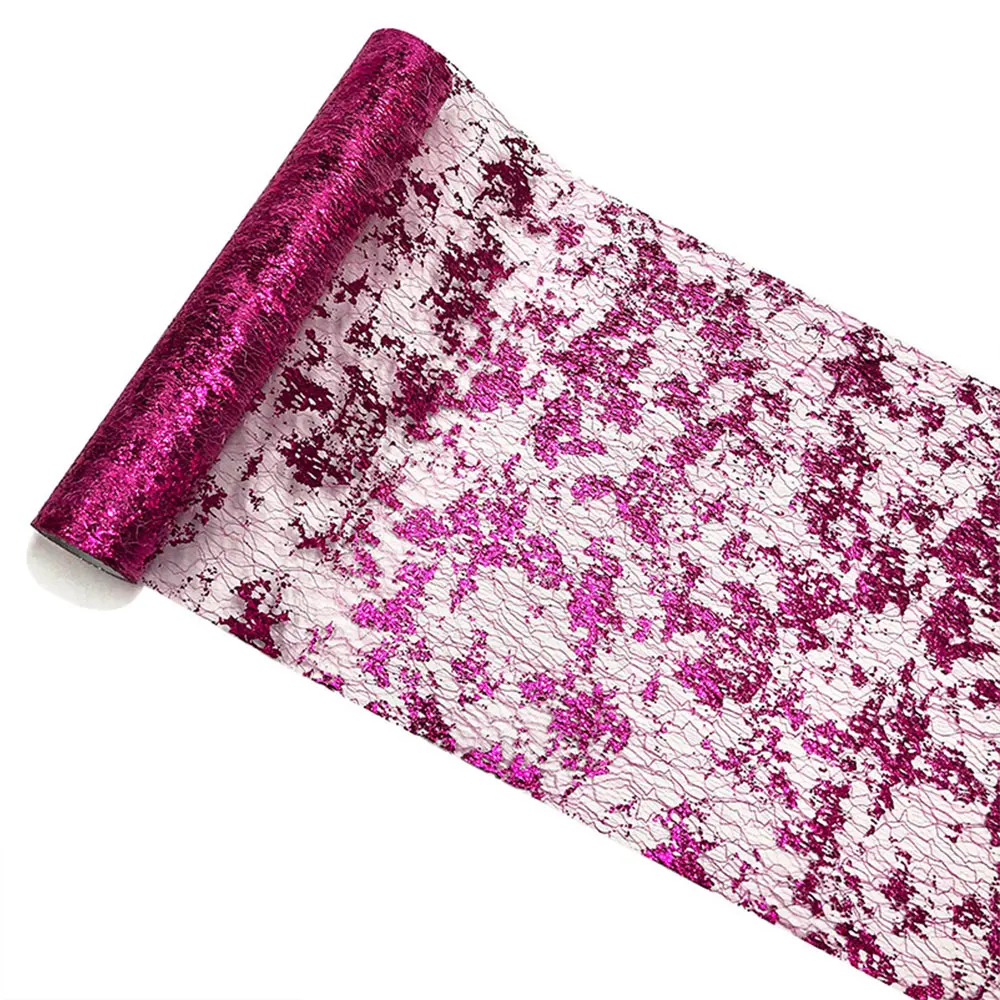 11in X 10 Metre Glitter Metalik Altın Ince Örgü Masa Koşucu Olay Parti Malzemeleri Kumaş Masa Centerpiece Dekorasyon Düğün Için