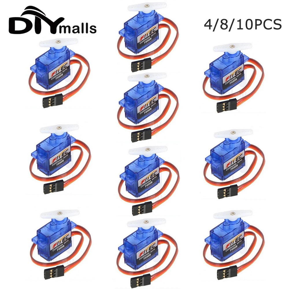 4/8/10PCS Feetech FS90R 9g Servo 360 Grad Kontinuierliche Rotation Mini Micro Servo für Hubschrauber Flugzeug Auto Boot Roboter