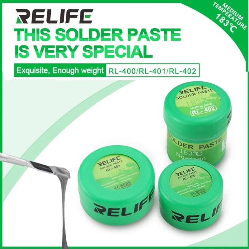 RELIFE No-clean Soldering Paste RL-400 RL-401 RL-402 40g Sn63/Pb67 183°C Solder Paste for Phone PCB BGA Reballing Soldering