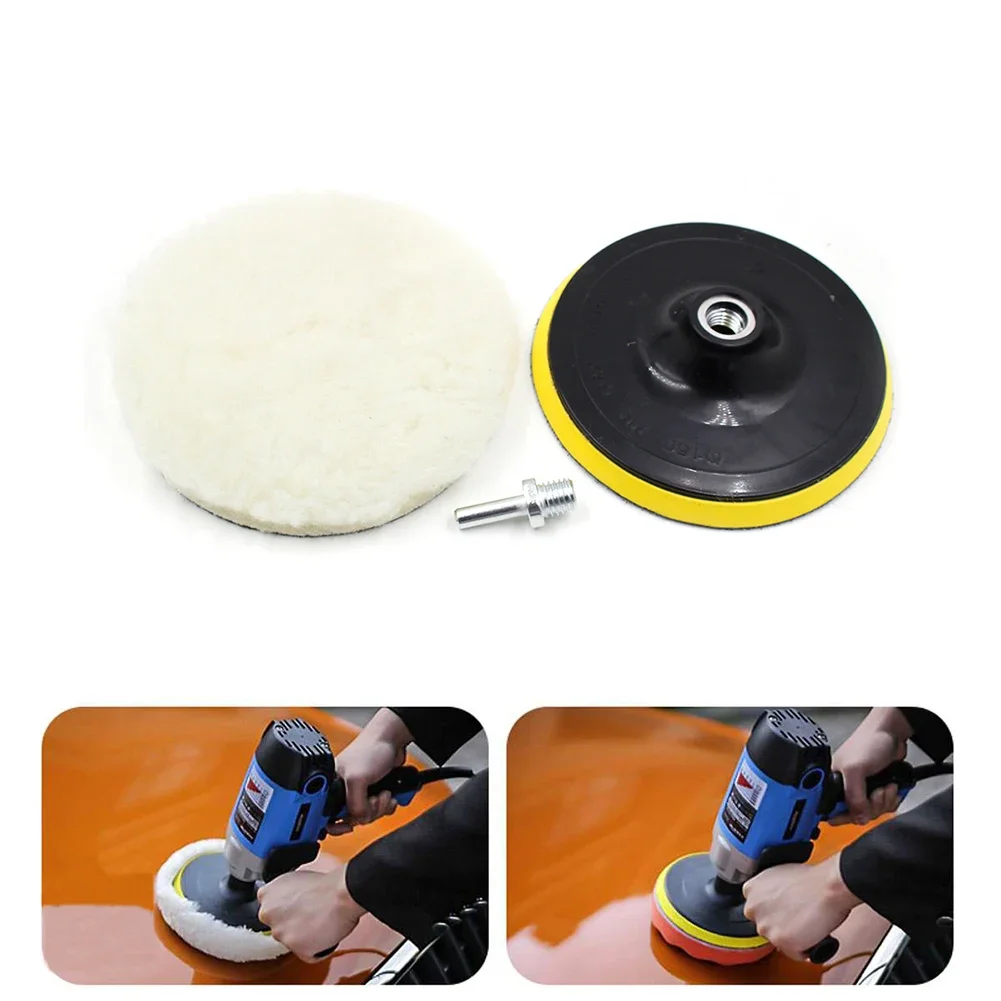 3 "5" 6 "7 Car Polishing Pad Sponge Car Polisher Waxing Pads Wool Wheel Buffing Kit for Car Polisher Drill Adapter Removes Scrat