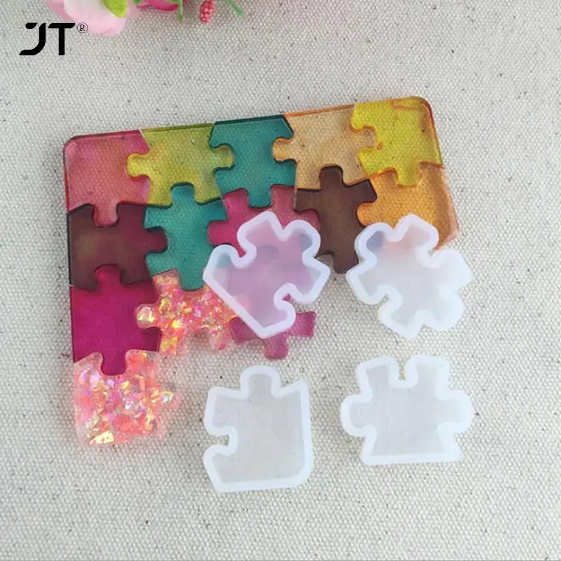 Silicone mold 4pcs/1pc/set Puzzle Piece Gemstone Crystal Epoxy Resin Mold DIY Jewelry Pendant Making Tools Epoxy Clear Silicone Mould