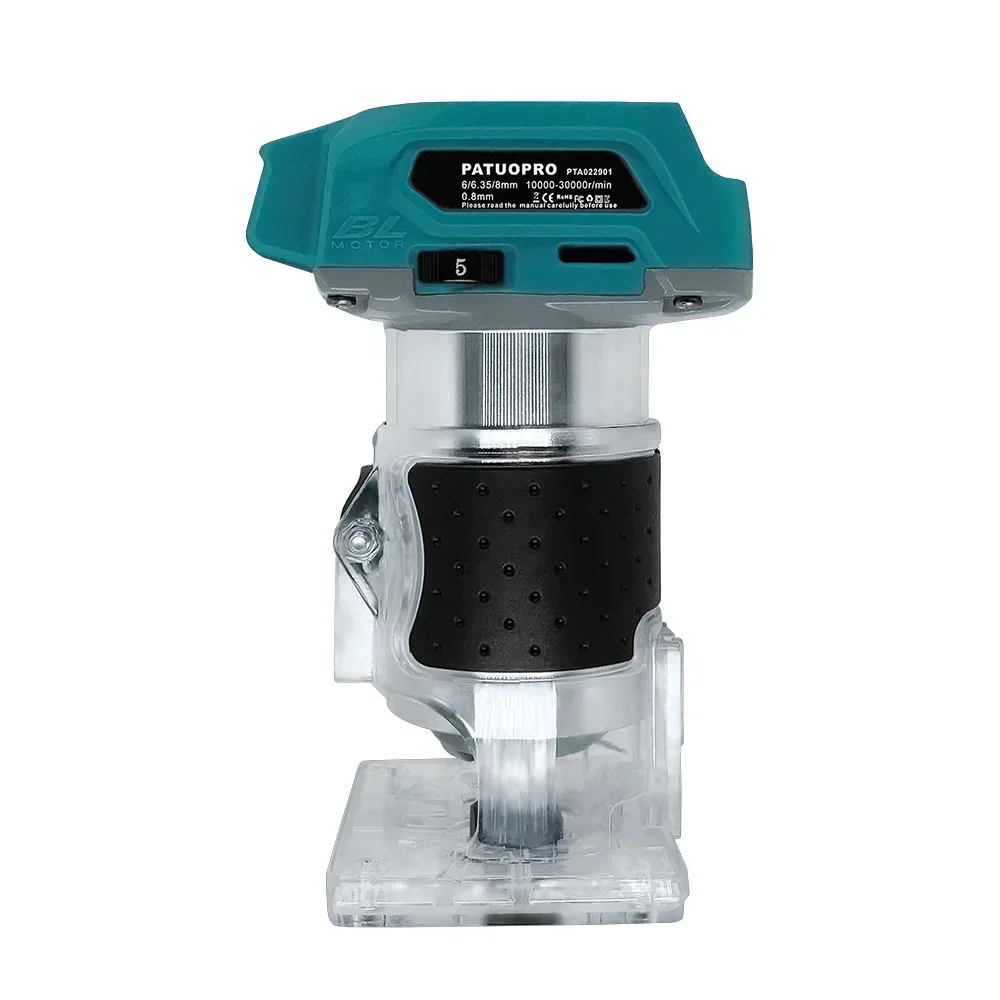 5 Speeds Brushless Electric Trimmer Cordless Wood Router Handheld Woodworking Engraving Slotting Machine for Makita 18V Battery
