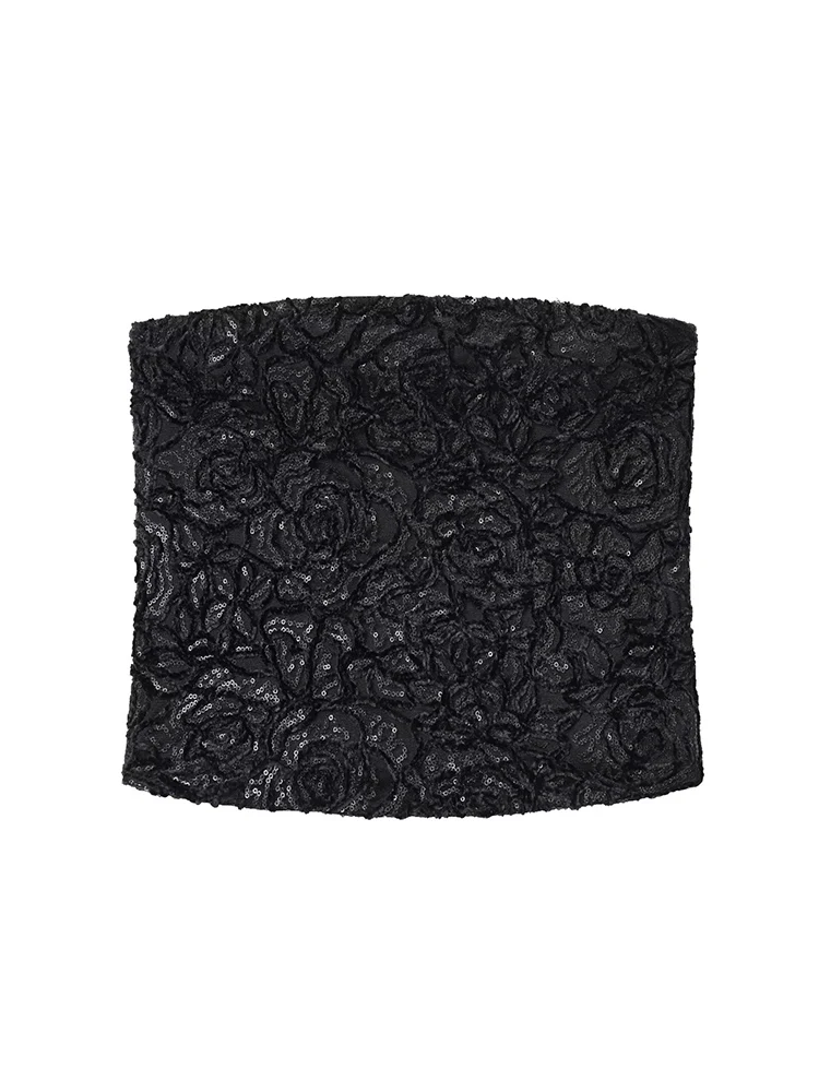 Summer New Women Shining Sequin Camisole Fashion Sexy Slash Neck Tube Tops Fashion Casual Female High Street Strapless Top