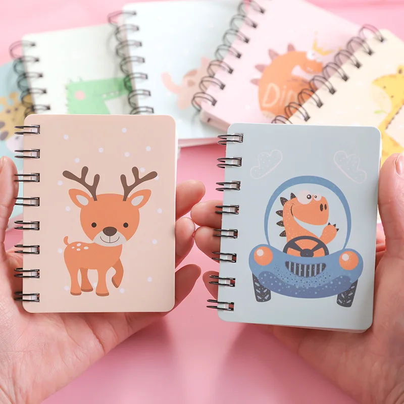 Ring Binder Spiral Notebook A7 Cute Animal Writing Pads Mini Pocket Book for Drawing Korean Stationery School Supplies office supplies flower printing cartoon animal variety designs with envelopes 3pcs letter stationery writing paper 6pcs