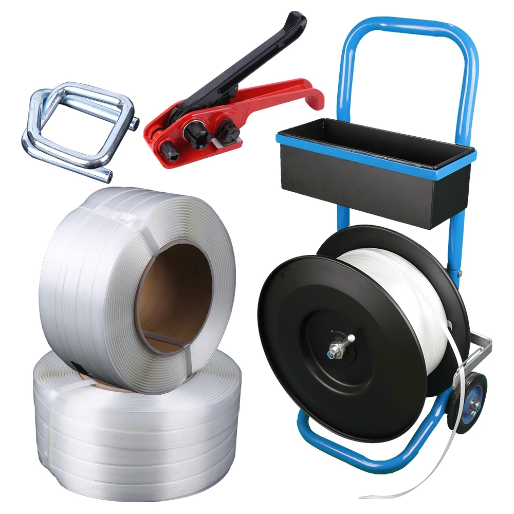 Composite Cord Strap Packing Pallet Heavy Cargo Packaging Strapping Belts Galvanized Steel Buckles Goods Manual Pack Hand Tools